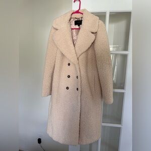 J. Crew Women's Double Breasted Ivory Teddy Topcoat Jacket